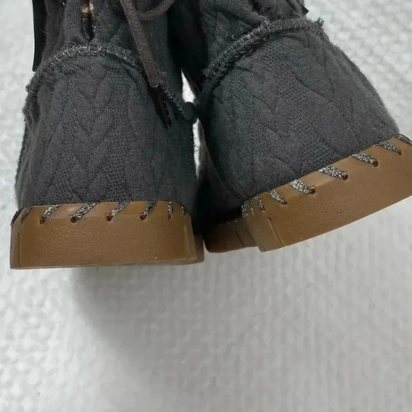 Muk Luks Faux‎ Fur Insole Pull on Boots Womens 7.5 Gray Knit Memory Foam Bootie - Picture 10 of 11